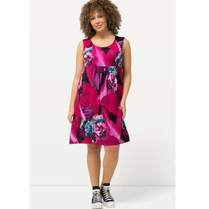 Ulla Popken Tropical Leaf Sleeveless Day Dress Plus Size 24/26 New
